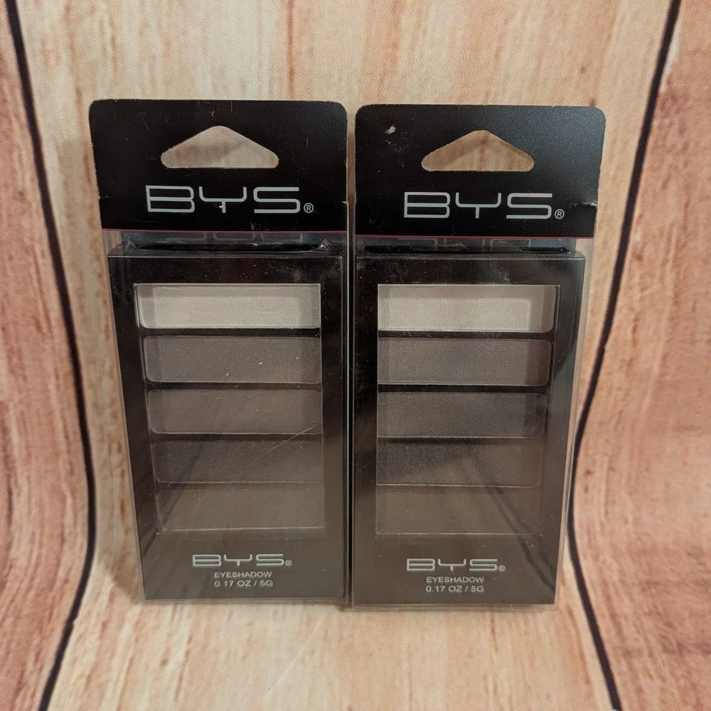 2 Pack BYS Black Steel Eyeshadow Palette - 5 Pan Pressed Powder Shades